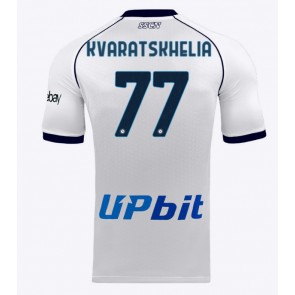 SSC Napoli Khvicha Kvaratskhelia #77 Bortatröja 2023-24 Kortärmad